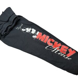 Disney 100 Mickey Mouse Black Jogger Sweatpants XXL Comfy Travel Lounge Vacation